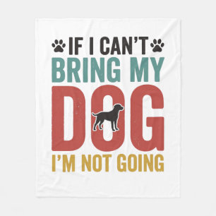 Hond Quote Vintage Vector Als ik mijn hond niet ka Fleece Deken