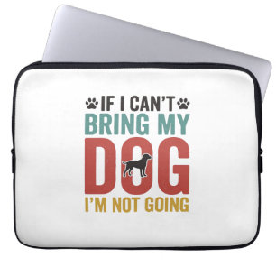 Hond Quote Vintage Vector Als ik mijn hond niet ka Laptop Sleeve