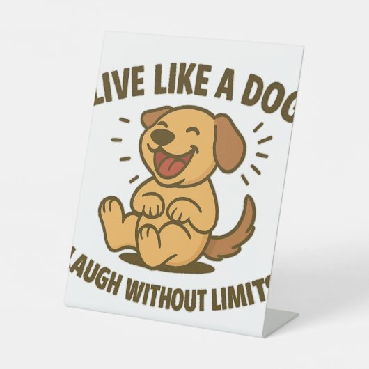 hond reclamebord met voetstuk (Voorkant)