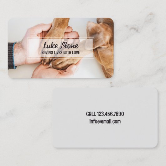 Hond Redding Hond Sitter Visitekaartje (Voorkant / Achterkant)