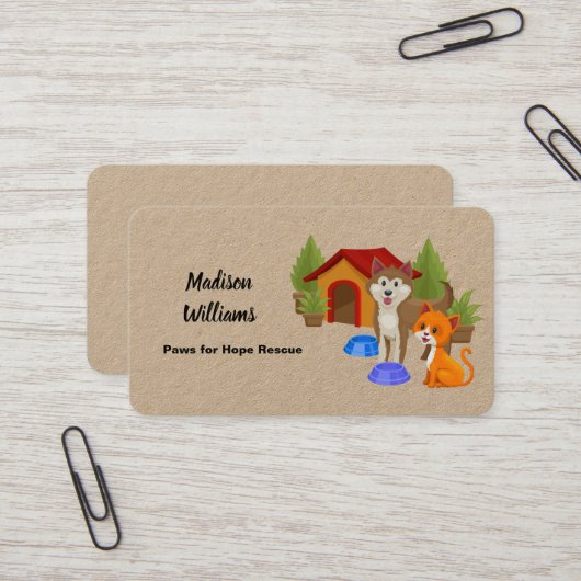 Hond Redding Hond Wandelen Visitekaartje (Voorkant / Achterkant in situ)