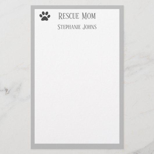 Hond Redding Moeder Papa Ouder Pet Grijs Aangepast Briefpapier (Voorkant)