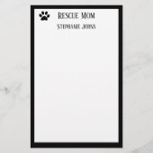 Hond Redding Moeder Papa Ouder Zwart Wit Aangepast Briefpapier (Voorkant)