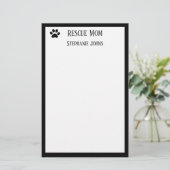 Hond Redding Moeder Papa Ouder Zwart Wit Aangepast Briefpapier (Staand voorkant)