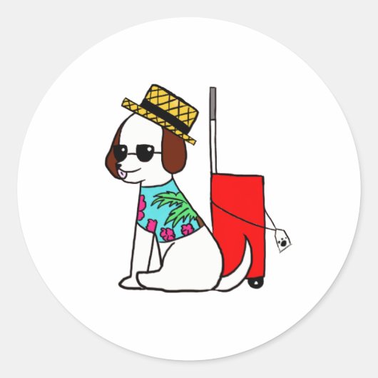 Hond reist naar Hawaii Sticker (Voorkant)