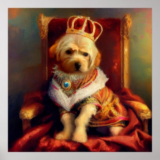 Hond Renaissance King Poster (Voorkant)