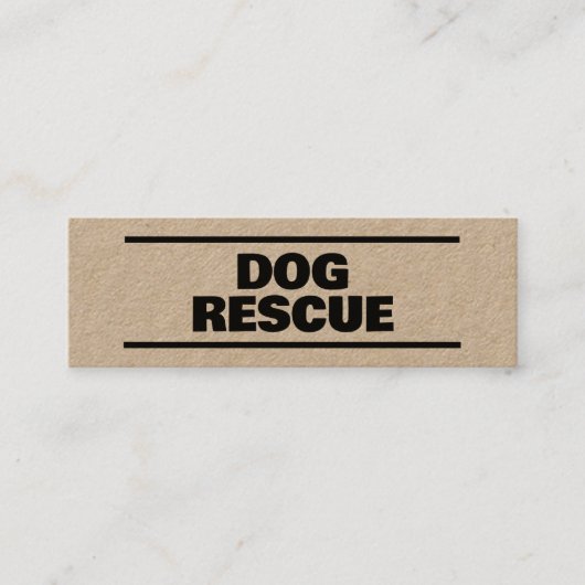 Hond Rescue Kraft Mini Visitekaartje (Voorkant)