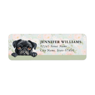 Hond Retouradreslabels Pug Etiket