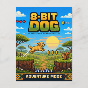 Hond, Retro 8-Bit Pixel Art Briefkaart