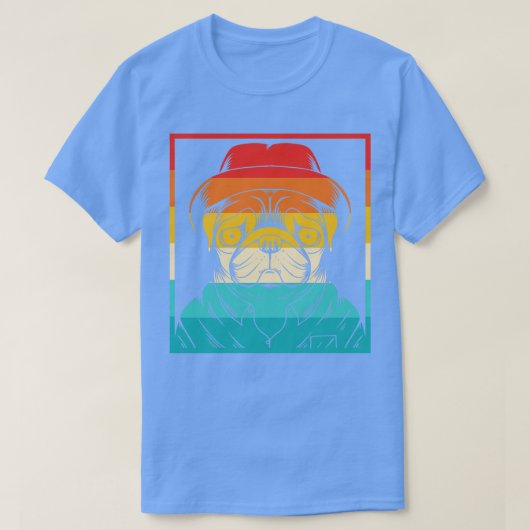 Hond Retro Pug 1 T-shirt (Design voorkant)