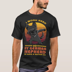 Hond Retro Zwart Duitse Herder Eigenaar T-shirt