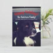 Hond rijden in autofamilie feestdagenkaart (Staand voorkant)