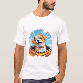 hond rijden retro auto Idee T-shirt