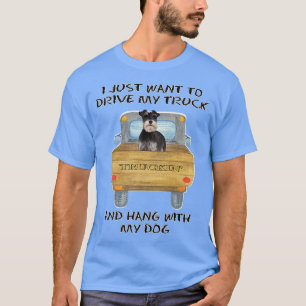 Hond rijdt vrachtwagen Miniature Schnauzer 2 T-shirt
