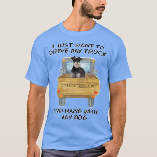 Hond rijdt vrachtwagen Miniature Schnauzer 2 T-shirt