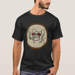 Hond roken wiet retro cool grappig t-shirt