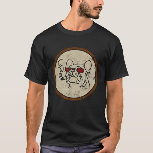 Hond roken wiet retro cool grappig t-shirt (Voorkant)