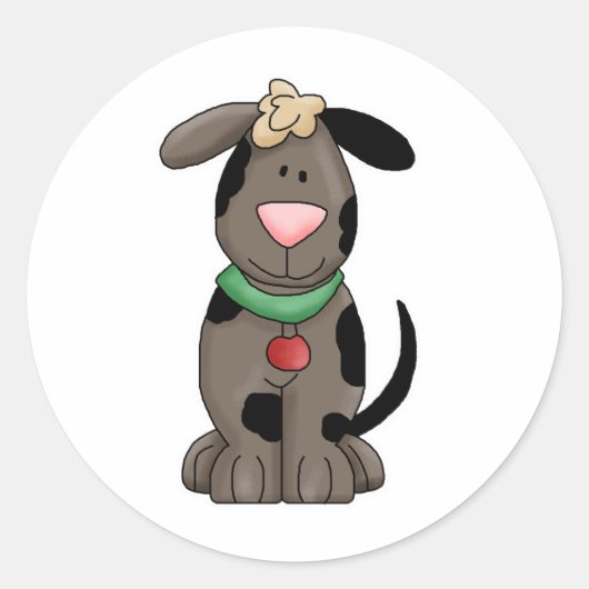 hond ronde sticker (Voorkant)