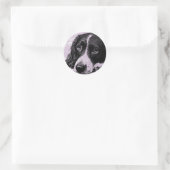  hond ronde sticker (Tas)