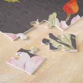 Hond Roos Waterverf: donker bloemmotief Legpuzzel (Zijkant)