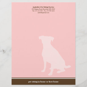 Hond roze bruine luxe huisdieroppasdienst aangepas briefhoofd ontwerp