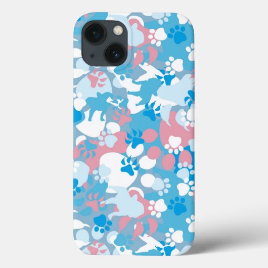 Hond Roze en Blauwe Camouflagepatroon Case-Mate iPhone Case (Achterkant)