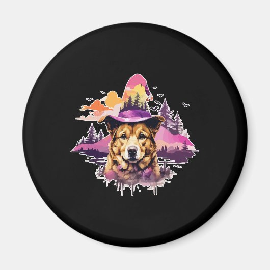 Hond Roze Halloween 2 Magneet (Voorkant)