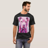 Hond Roze Pitbull T-shirt (Voorkant volledig)