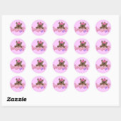 Hond Roze Tshirts en geschenken Ronde Sticker (Vel)