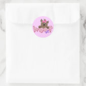 Hond Roze Tshirts en geschenken Ronde Sticker (Tas)