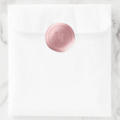 Hond Roze Wax Seal Monogram Bruiloft Stickers (Tas)