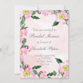 Hond Rozen op roze bruids douche uitnodiging (Voorkant)