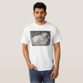Hond rustend op een rots t-shirt (Voorkant volledig)