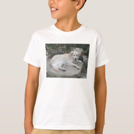 Hond rustend op een rots t-shirt