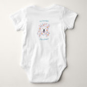 Hond Samoyed en roze bloemen, aangepaste naam Romper (Achterkant)