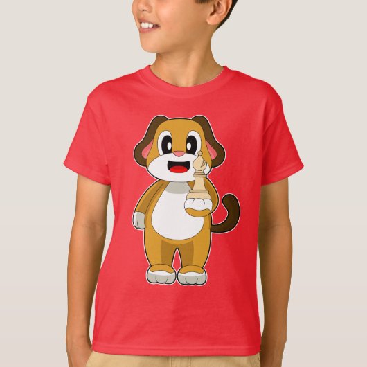 Hond Schaakstuk Bisschop Schaken T-shirt (Voorkant)