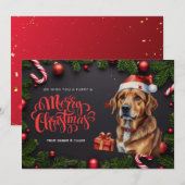 Hond schattig kerstkaart (Voorkant / Achterkant)