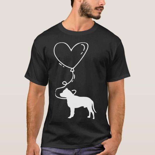 Hond Schattige Pitbull Hart T-shirt (Voorkant)
