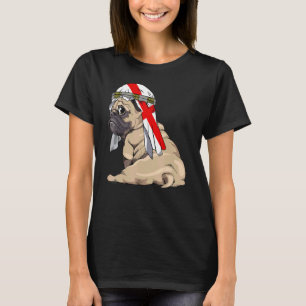 Hond Schattige Pug Retro Engeland Vlag Trots T-shirt