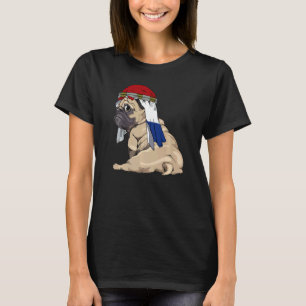 Hond Schattige Pug Retro Nederlandse Vlag Trots T-shirt