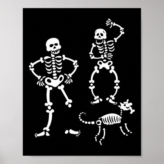 Hond Schedel Skelet Hardlopen Halloween Kostuum Pa Poster (Voorkant)