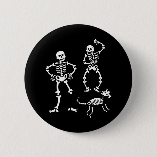 Hond Schedel Skelet Hardlopen Halloween Kostuum Pa Ronde Button 5,7 Cm (Voorkant)