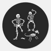 Hond Schedel Skelet Hardlopen Halloween Kostuum Pa Ronde Sticker (Voorkant)