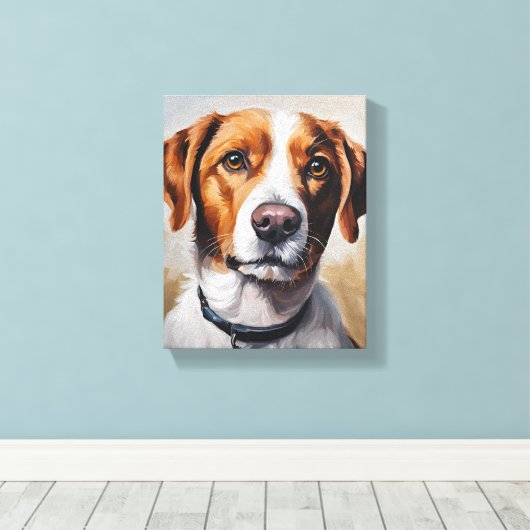 Hond schilderij Muurkunst Canvas Afdruk (Insitu (Houten vloer))