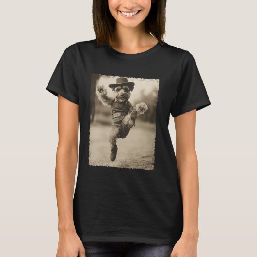 Hond Schnauzer Grappige Cowboy T-shirt (Voorkant)