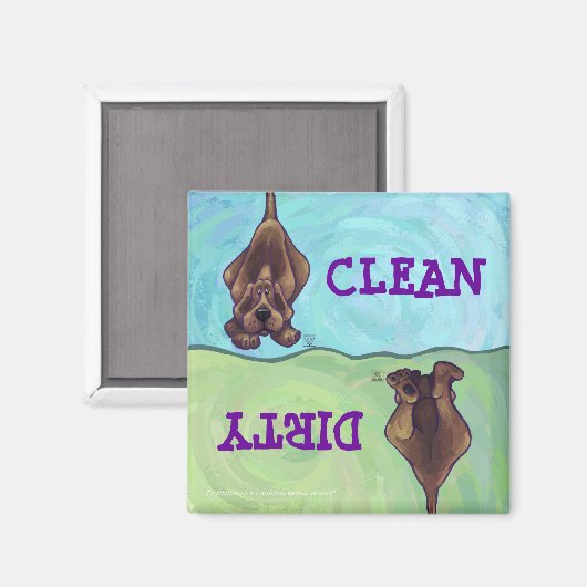 Hond schoon vuile vaatwasser magneet (Voorkant / Achterkant)