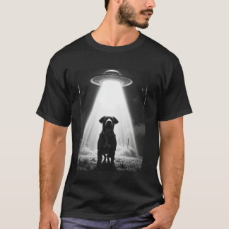 Hond Selfie Met Alien UFO Grappige Mannen Vrouwen T-shirt