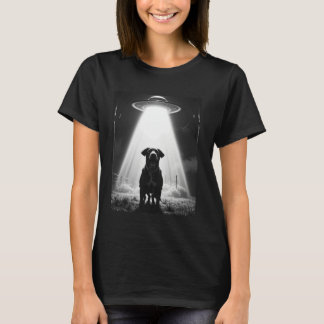 Hond Selfie Met Alien UFO Grappige Mannen Vrouwen T-shirt