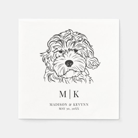 Hond servetten bruiloft (Voorkant)