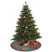 Hond Shelties trekken kerst slee Plaid Fleece Kerstboom Rok